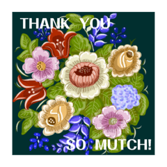 [LINEスタンプ] 花 トールペイント風 丁寧な挨拶