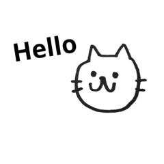 [LINEスタンプ] 手書きねこたまにうさぎ