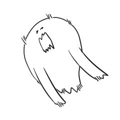 [LINEスタンプ] おばけのウデナガさん