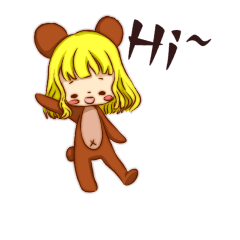 [LINEスタンプ] 動物の衣装を着た女の子。 