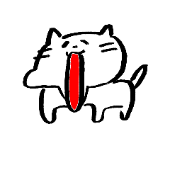 [LINEスタンプ] あごのはずれたねこ②