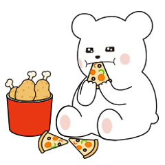 [LINEスタンプ] 内気クマの冬過ごす。