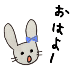 [LINEスタンプ] シンプルグレーうさぎ 