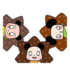 [LINEスタンプ] 三羽のハリネズミ 