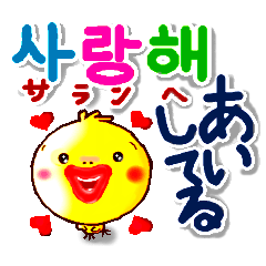 [LINEスタンプ] 韓国語と日本語 大きな文字で使いやすい