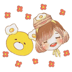 [LINEスタンプ] くまのエッグ＆クロック 