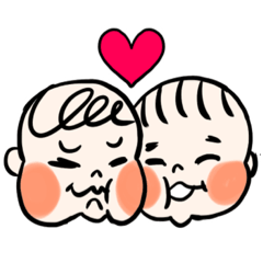 [LINEスタンプ] 双子のペケちゃんとケペくん
