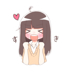 [LINEスタンプ] ロングの女の子 1 