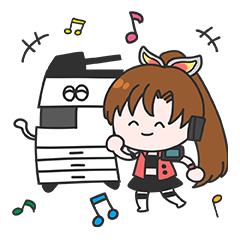 [LINEスタンプ] コピー機少女とコピー機くん 
