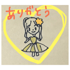 [LINEスタンプ] なんか絵心ない女の子