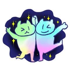 [LINEスタンプ] チカチカラフル猫 