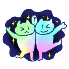 [LINEスタンプ] チカチカラフル猫