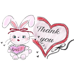 [LINEスタンプ] rabbit＆girl♡ 