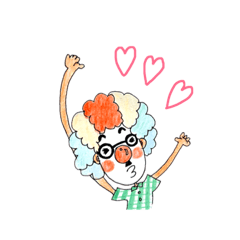 [LINEスタンプ] 幸せピエロ☆歌川☆幸運☆(イラスト) 