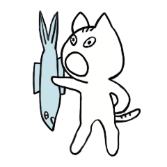 [LINEスタンプ] ネコは魚が大好き 