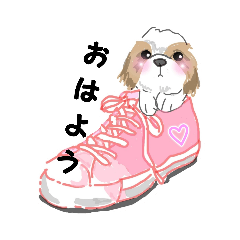 [LINEスタンプ] 靴からひょっこり犬