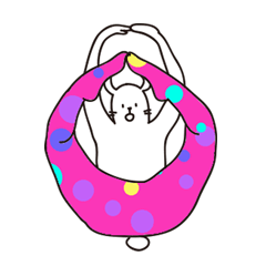 [LINEスタンプ] 少し奇妙なウサギ