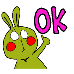 [LINEスタンプ] ミドリうさぎ