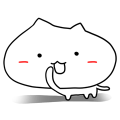 [LINEスタンプ] 丸顔猫の日常 - korean verの画像（メイン）