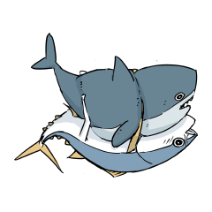 [LINEスタンプ] サメとマグロ