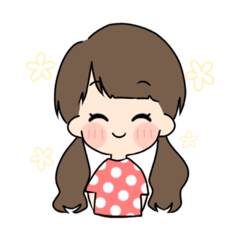 [LINEスタンプ] ふたつしばりの女の子