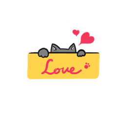 [LINEスタンプ] 顔を見せないネコ