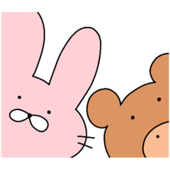[LINEスタンプ] なかよしなうさぎとくま