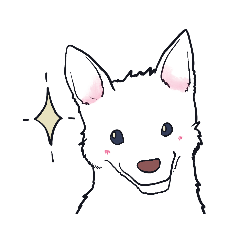 [LINEスタンプ] ムクムクの白いワンコ