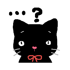[LINEスタンプ] 赤いリボンのくろねこさん