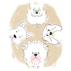 [LINEスタンプ] 4匹 子犬