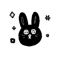 [LINEスタンプ] おとぼけ黒ウサギの画像（メイン）