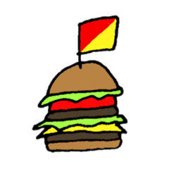 [LINEスタンプ] A hamburger flags