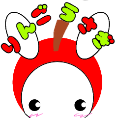 [LINEスタンプ] 基本のりんごうさぎ 