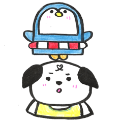 [LINEスタンプ] プール清掃員とペン之助の日常 