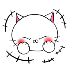 [LINEスタンプ] 糸目にゃんこのシロ