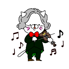 [LINEスタンプ] バイオリンを弾くねこ バロン