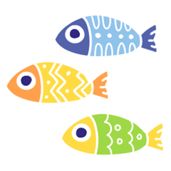[LINEスタンプ] カラフルな魚達