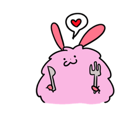 [LINEスタンプ] もふもふうさぎさん。(まんまる)