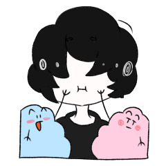 [LINEスタンプ] 語彙を失ったマッシュとふわもこ