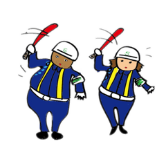 [LINEスタンプ] 警備、夜勤がんばるスタンプ