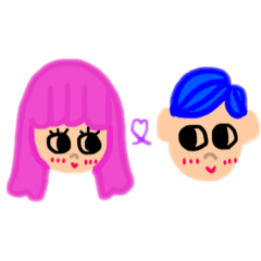 [LINEスタンプ] ゆる〜〜い指描きすたんぷ 女の子と男の子