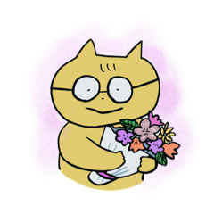 [LINEスタンプ] めがねのねこ