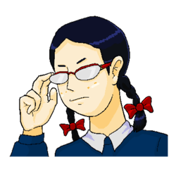 [LINEスタンプ] メガネをかけたおさげのあの子