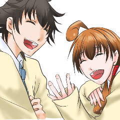 [LINEスタンプ] マサト＆メグミ