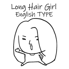 [LINEスタンプ] 髪の長いシュールな女1