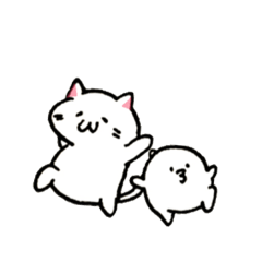 [LINEスタンプ] もちくんとねこさん