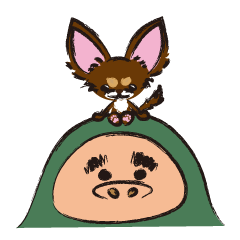 [LINEスタンプ] チワワのマロンとデイダラボッチ