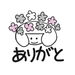 [LINEスタンプ] マリン55♡ モノクロお花やハートスタンプ