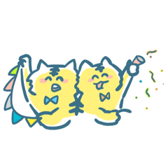 [LINEスタンプ] ふたごのとらのこスタンプ〜！