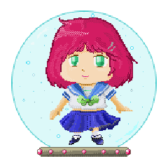[LINEスタンプ] ドット絵 カプセル トイ子ちゃん